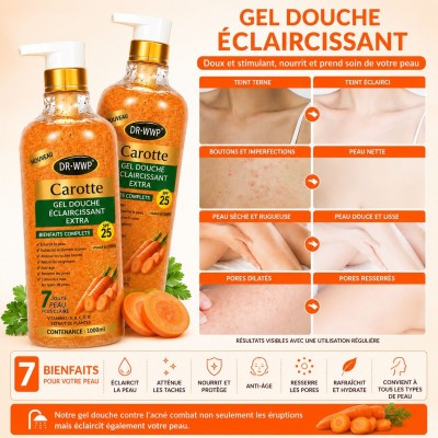 Gel Douche Carotte DR.WWP 1 L | Exfoliant Corps
