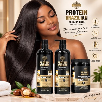 Kit Kératine Brésilienne Shampooing Masque Argan – Sénégal