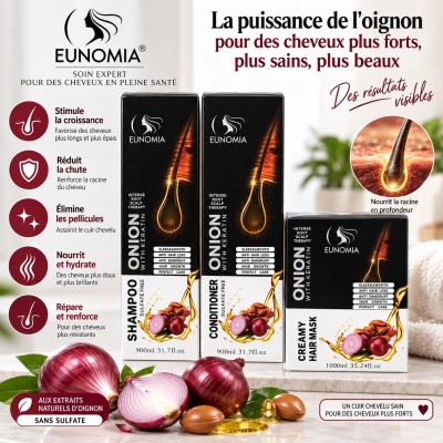 Kit capillaire oignon et kératine Eunomia | Anti-chute