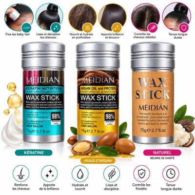 Wax Stick MEIDIAN Kératine Baby Hairs 75 g – Sénégal