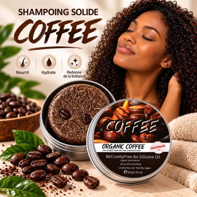 Shampoing Solide au Café 60 g | Cheveux Secs & Abîmés