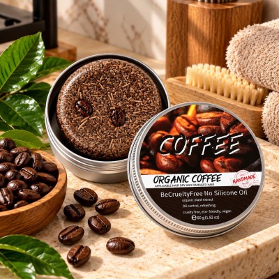 Shampoing Solide au Café 60 g | Cheveux Secs & Abîmés