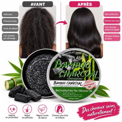 Shampoing Solide Charbon de Bambou 60 g | Sénégal