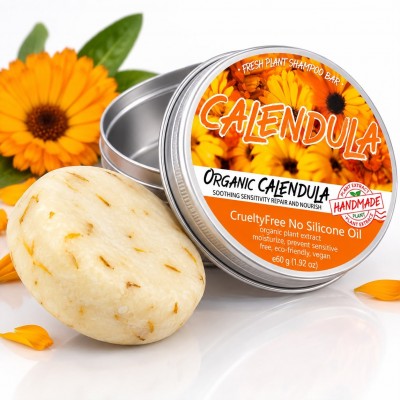 Shampoing Solide Calendula 60 g | Cheveux Sensibles Sénégal
