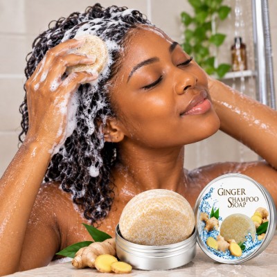 Shampoing Solide au Gingembre 55 g | Soin Cheveux & Cuir Chevelu