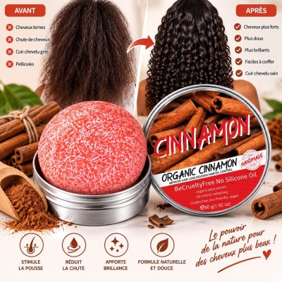 Shampoing Solide Cannelle 60 g | Soin Cheveux Sénégal