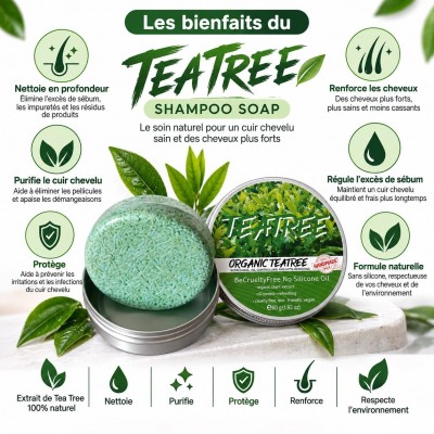 Tea Tree Solid Shampoo 60 g | Senbonsplans