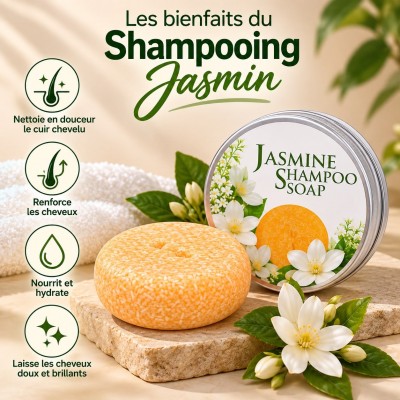 Shampoing Solide au Jasmin 60 g | Cheveux Secs & Abîmés
