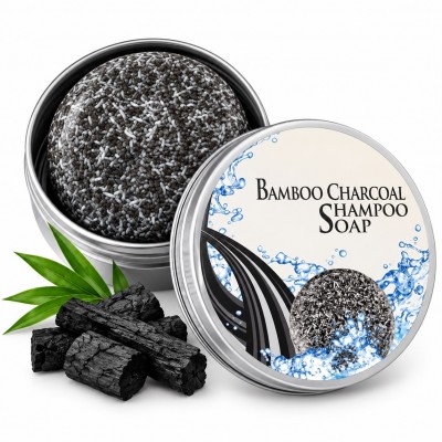Bamboo Charcoal Solid Shampoo 60 g | Senbonsplans