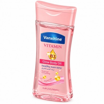 Flacon d'huile corporelle éclat à la vitamine B3 Vanxitine 200 ml