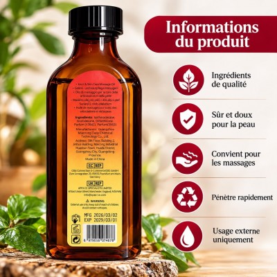 Huile de Massage Articulations & Peau 100ml | Senbonsplans