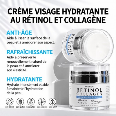 Crème Visage Retinol Collagen WWP 50 ml, Hydratante – Sénégal