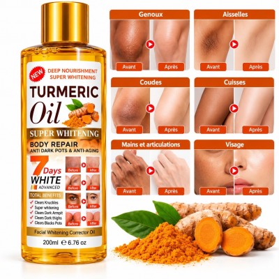 Huile au Curcuma WWP 200 ml, Éclat et Soin – Sénégal