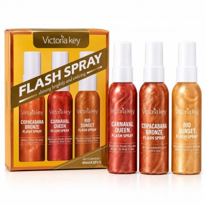 Victoria Key Flash Spray set 3 x 40 ml, shimmer sprays Carnaval Queen, Copacabana Bronze and Rio Sunset