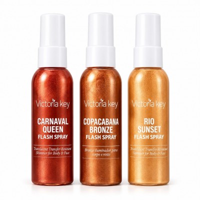 Victoria Key 40 ml shimmer sprays, three shades for body and face