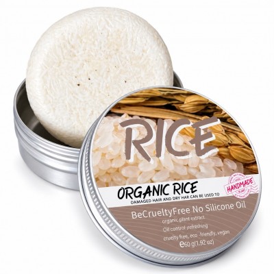 Shampooing Solide au Riz Bio 60 g, Cheveux Secs – Sénégal