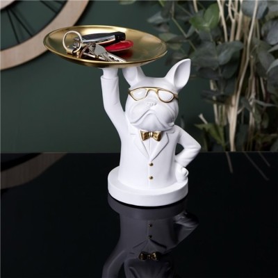 Sculpture Bulldog Plateau Vide Poche