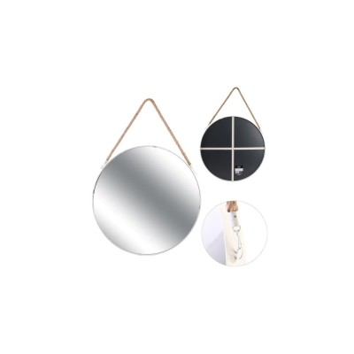 Miroir Rond Blanc Mural à Suspendre – Design Moderne
