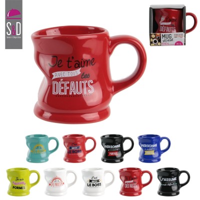 Mug Déformé en Céramique – Messages Humoristiques