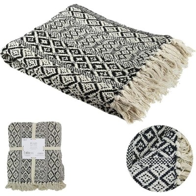 Ethnic Checkered Tasseled...