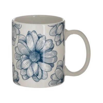 Porcelain Mug Blue Floral Pattern 35cl | Senbonsplans Dakar